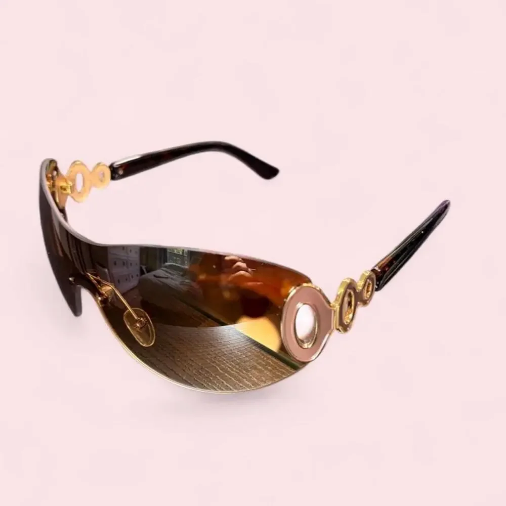 Y2k oversized shield sunglasses with